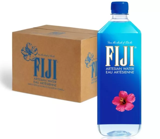 FIJI Natural Artesian Bottled Water Drinking Water 1 Liter Pack of 12