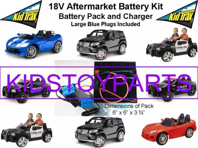 18V Volt Conversion Kit UPGRADE for 12V KID TRAX Cars/Trucks (Battery & Charger)