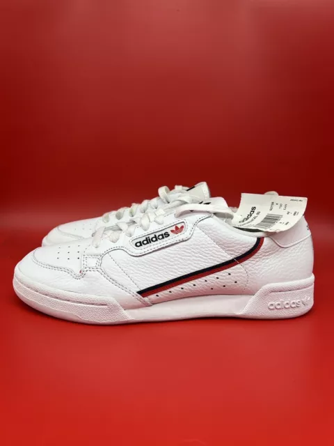 White & red sales continental 8 trainers