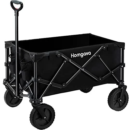 Collapsible Folding Wagon Cart,Outdoor Beach Wagon,Heavy Duty Garden Cart