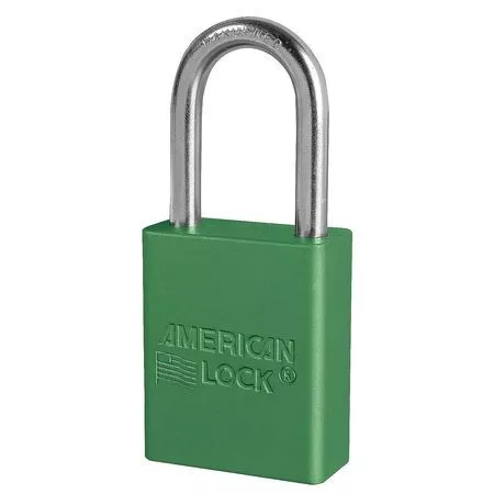 American Lock A1106kas3grn Lockout Padlock,Ka,Green,1-7/8"H,Pk3