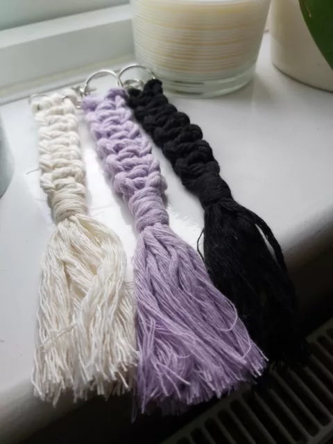 1 x Macrame School Kids Keychain Keyring Tassel for Bag Car Key House Key Charm