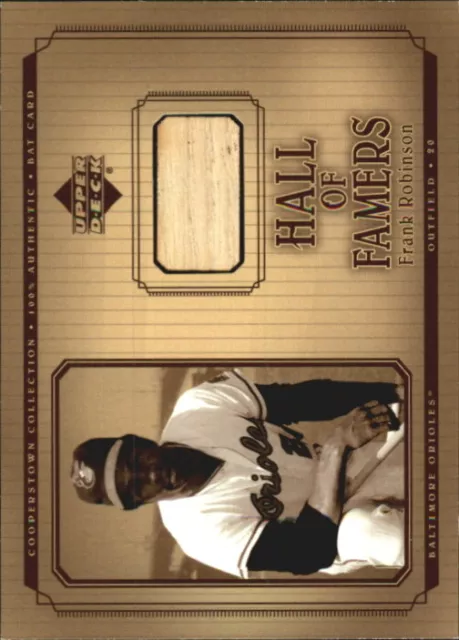 B3537- 2001 Upper Deck Hall of Famers Game Bat #BFR Frank Robinson (bat B-FR)