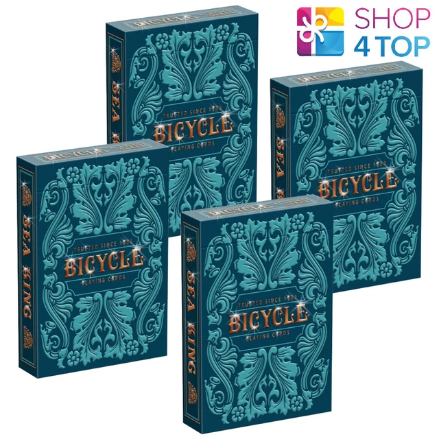 4 Sea King Bicycle Playing Cards Deck Magic Tricks Poker Games Made In Usa New