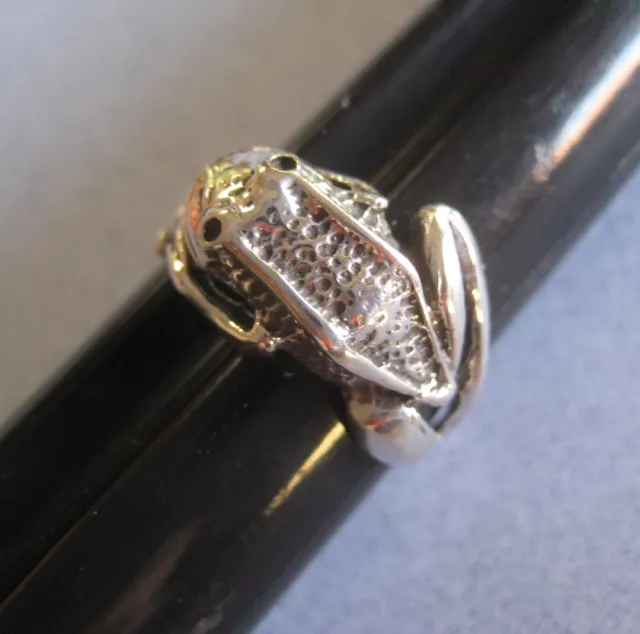 Mexican 925 Silver Taxco Good Luck Wrapped Antiqued FROG Toad Prince Ring Sizes