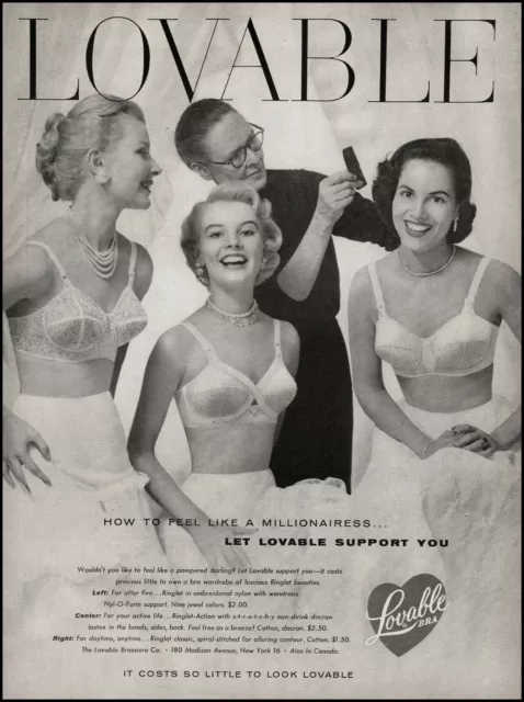 1955 GOSSARD BRA & PANTIE GIRDLE - 3 Sexy Young Women in Lingerie