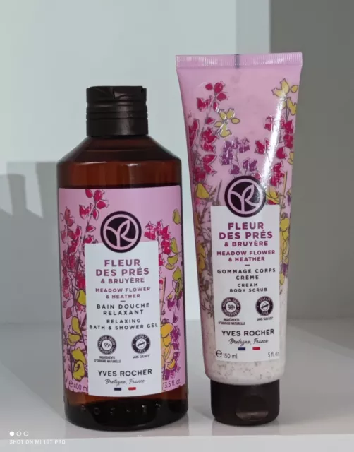 Yves Rocher Bagno Doccia Fiori Di Campo Ed Erica 400ml + Scrub Corpo 150ml