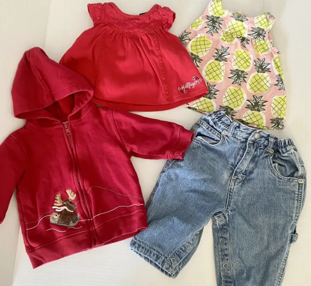 6-9 Month Name Brand Baby Girl Clothes Lot/4 Jeans, 2 Shirts, Jacket