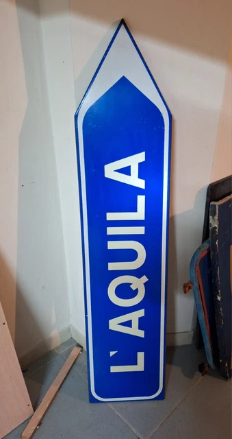 Cartello Insegna Statale Per ANAS Anni 80 L'AQUILA 1988