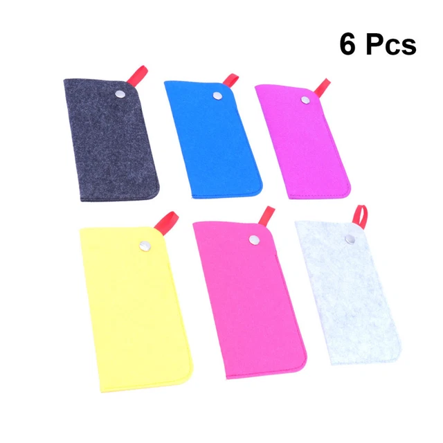 6 Pcs Glasses Bag Soft Eyeglass Cases Clip Spectacle Storage Travel Tote Hard