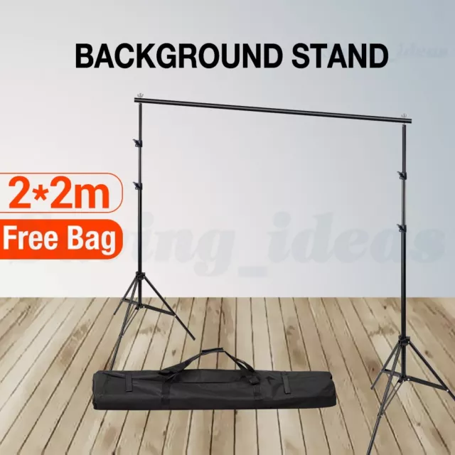 2 x 2M Heavy Duty Photo Background Backdrop Support Stand Kit Photography Video