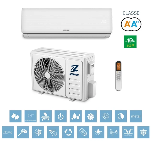 ZEPHIR AIR CONDITIONER Gas Inverter R32 A++/A+ 9000 BTU ZTQ9000 £238.56