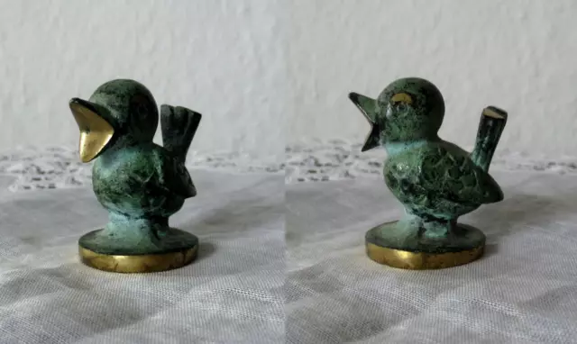 ALTER GLUTTÖTER - VOGEL - SPATZ - BRONZE - 3,5 cm