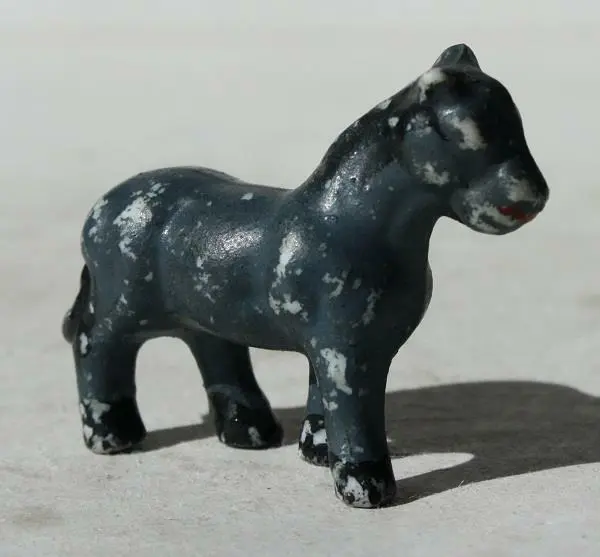 Donkey Mule Burro Figurine Miniature Gray Ceramic Porcelain Hand Painted Japan
