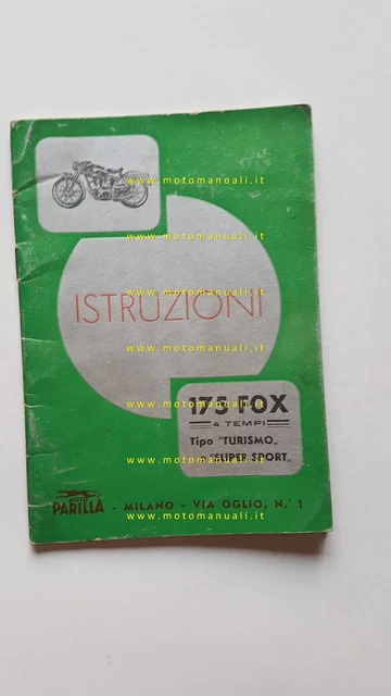 Parilla 175 FOX Turismo - Super Sport manuale uso originale owner's manual