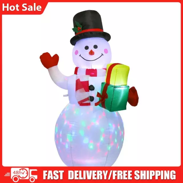 Christmas Lighted Inflatable Snowman Doll LED Yard Prop LED Light Toy Decoration