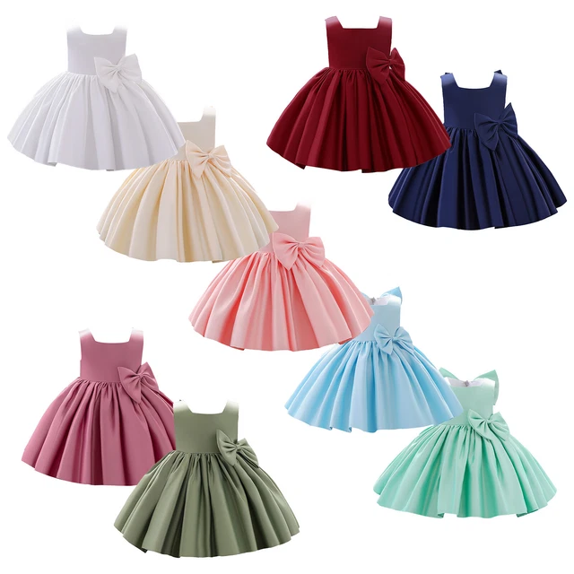 Flower Girl Big Bowknot Dress Baby Princess Pageant Wedding Birthday Party Gown