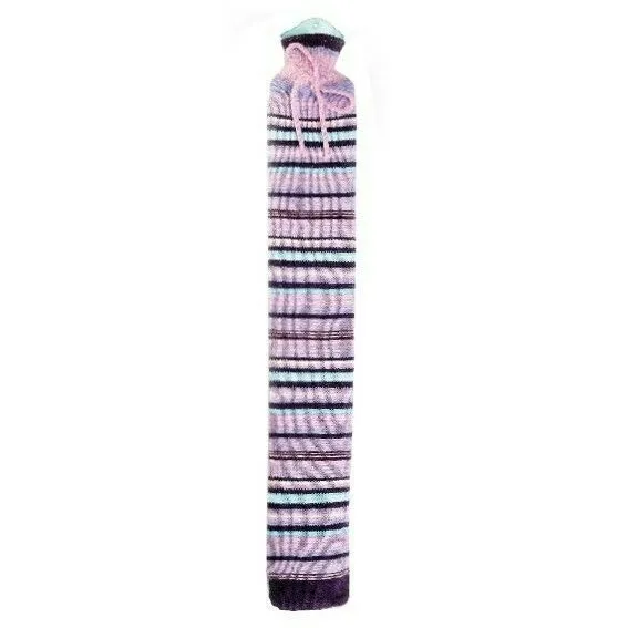 Warmies Extra Long Hot Water Bottle Purple Stripes Knitted 80cm PVC Quick & Easy
