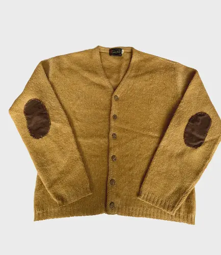 Tiger Shag Sweater Mens Size 20 Small Mohair Cardigan Grunge 1950s Grandpa 1960s