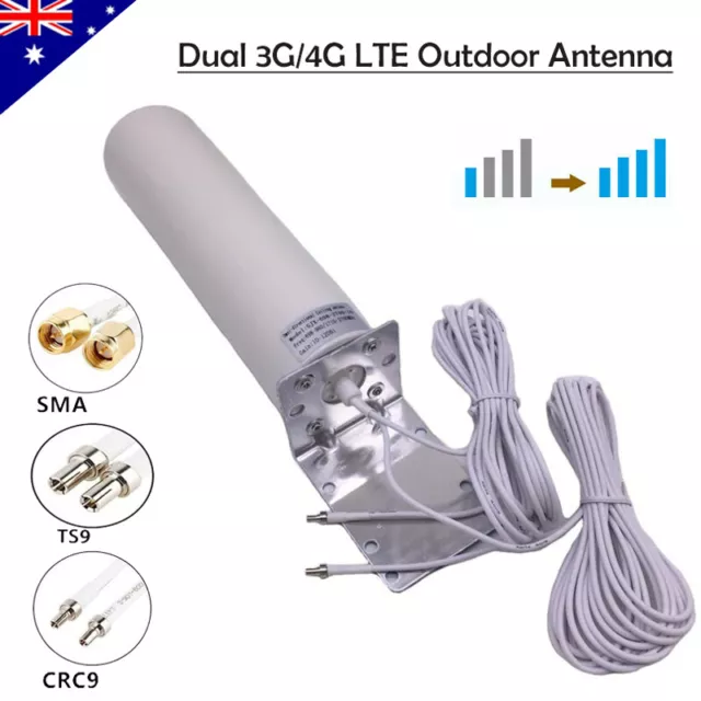 Dual SMA TS9 Male 3G 4G LTE Signal Booster Antenna Outdoor Fixed Wall Mount