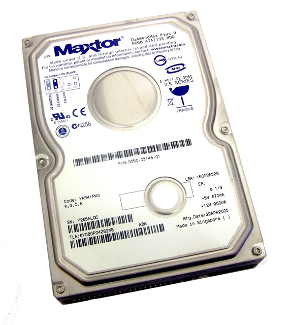 Disque Dur Interne Maxtor DiamondMax Plus 9 80 Go IDE/ATA - Pour Pièces Ou Test