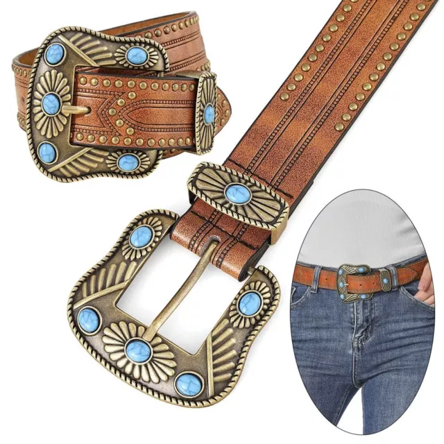 PU Leather Western Belts Cowgirl Cowboy Country Belts  for Jeans Pant