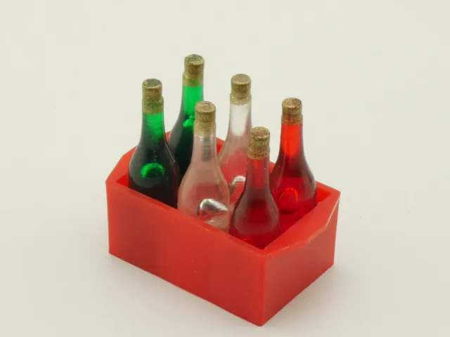 Getränkekiste Ladegut Blechspielzeug mit 6 Flaschen Kaufladen ST 1605-05-66