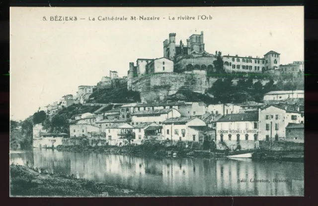 CPA  Béziers - la cathedrale st nazaire  la rivière orb
