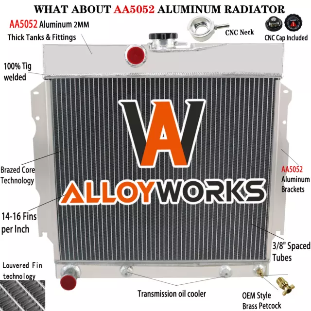 4 Row Aluminum Radiator For 1963-1969 Dodge Charger Dart Coronet Plymouth V8 22"