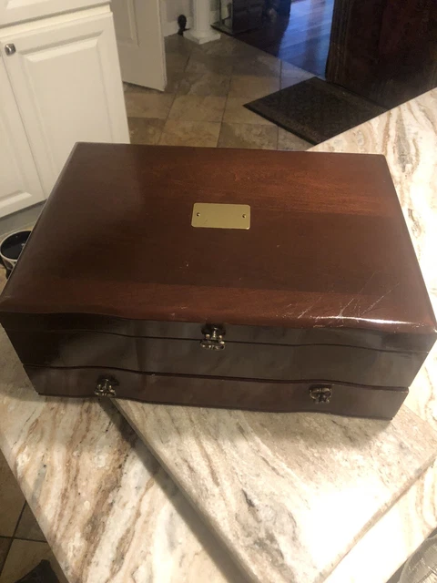 VINTAGE Reed & Barton EUREKA Jewelry Chest Box with 1 Drawer VELVET LINED