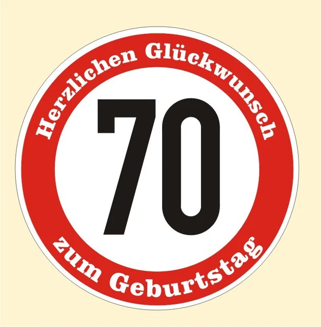 Lustiger Orden Zum 70. Geburtstag – Rot-weiß, Wie Ein Verkehrsschild, Mit Karte