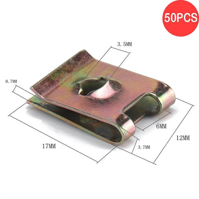 50Pack No.4/6/8/10/12/14 Optional Rustproof Speed Screw Motorcycle Nut Clip