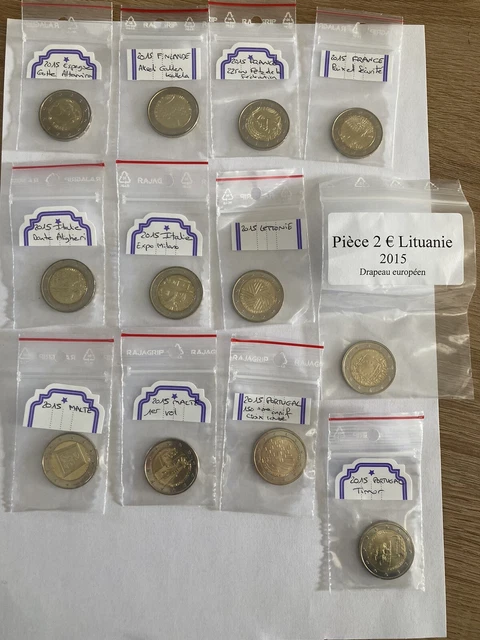 12 Pieces De 2 Euro Commemoratives Annee 2015 - Unc