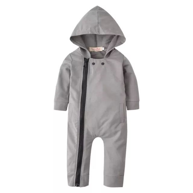 Newborn Babies Baby Boy Hooded One Piece Outfit Jumpsuit Romper Clothes