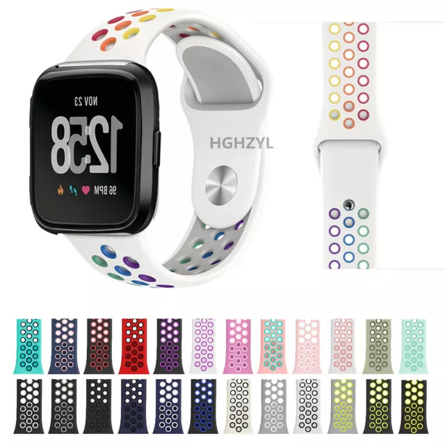 For Fitbit Versa 2 1 SE Lite Soft Watch Band Pride Rainbow Silicone Strap