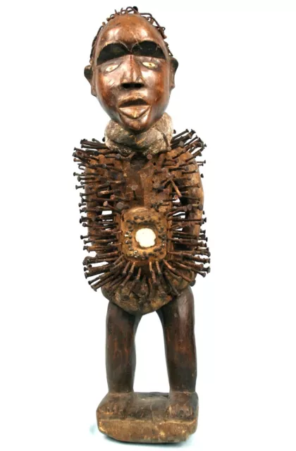 Art Africain Arts Tribaux - Grand Fétiche à Clous Kongo - Ex Collection - 67 Cms