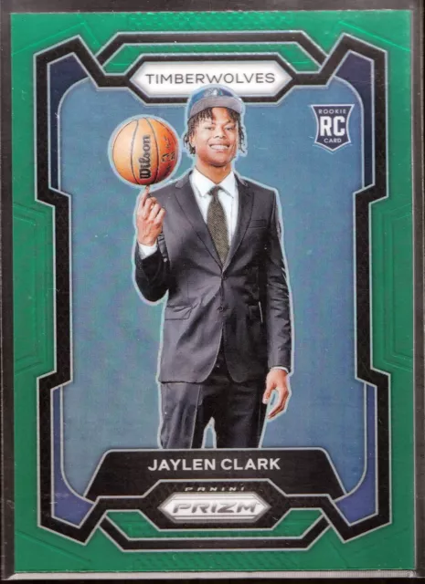 2023-24 Panini Prizm Prizms Green #166 Jaylen Clark RC