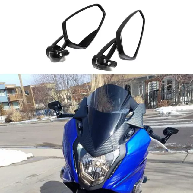 7/8"Handle Bar End View Mirror Black for Ducati Honda Yamaha Suzuki Kawasaki us
