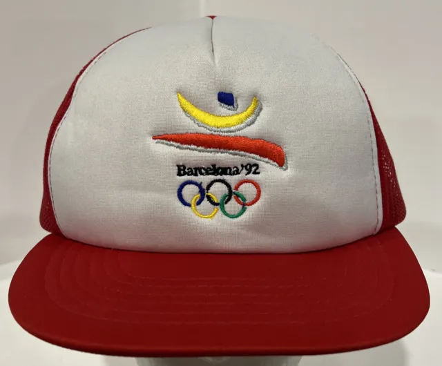 Barcelona 1992 Olympic Games Mesh SnapBack Baseball Cap Hat NWOT Vintage