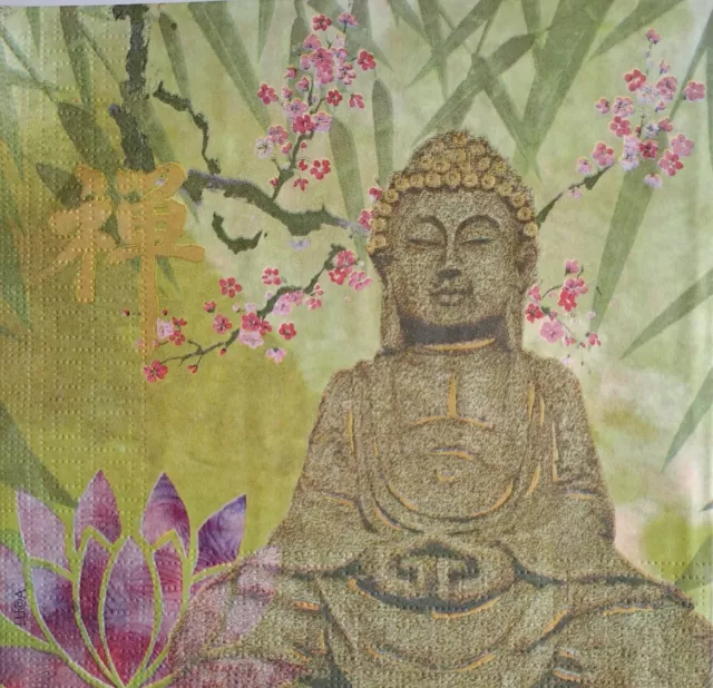 4 x Paper Napkins  Decoupage  Buddha.4 Servilletas decoradas decoupage Buda