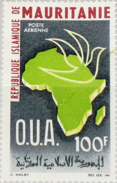 MAURITANIA MAURETANIEN 1966 276 C51 Map Africa Dove Org. for African Unity MNH