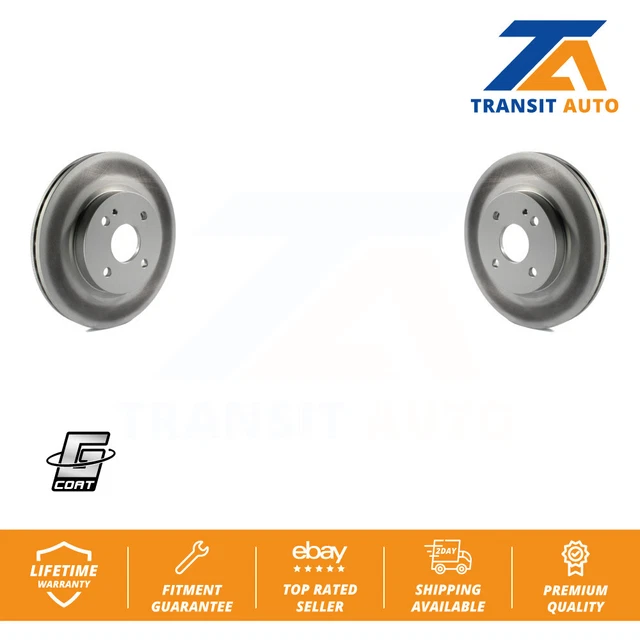 Front Coated Disc Brake Rotors Pair For 2011-2014 Mazda 2