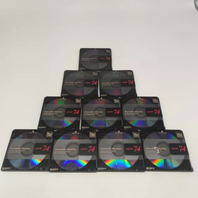 10 Stück SONY MDW-74 MiniDisc MD Mini Disc Mini Disk - 74 min TOP GETESTET BLANK