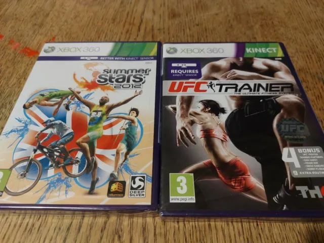 Xbox 360 Kinect Sealed Game Bundle UFC trainer and summer stars 2012