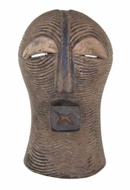 Maschera Songye Kifwebe Africano Rdc Legno 27 CM Arte Tribale Coutumier 17251