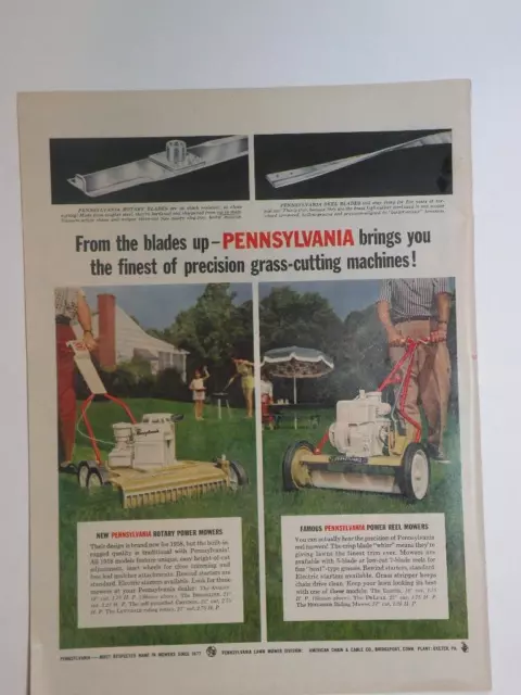 1958 JACOBSEN TURBO-CUT Rotary Lawn Mowers red mower art vintage print Ad  $8.29 - PicClick