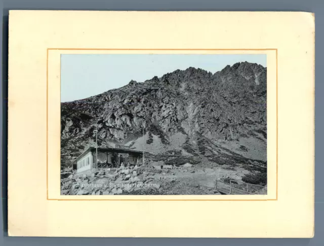 Tatra Mountains, Schlesierhaus und Blumengarten thurm  Vintage print. The Tatr