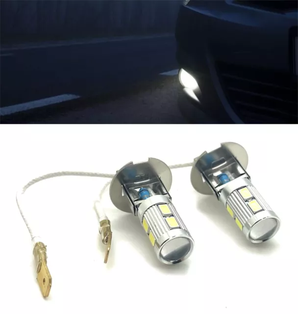 H3 LED Foglight Bulbs DRL Lamp Indicator For Nissan 100Nx 200Sx Micra K11