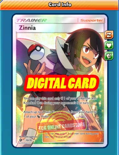 FA ZINNIA FULL ART 70/70 for Pokemon TCG Online (PTCGO, Digital Card) EUR  1,79 - PicClick FR