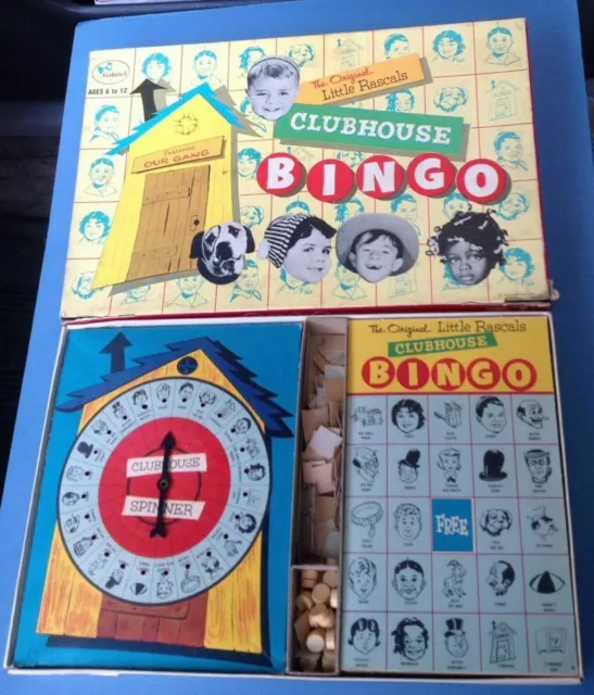 1958 LITTLE RASCALS OUR GANG SPANKY BINGO BOARD GAME 1958 Samuel Gabriel Sons